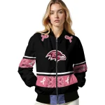 baltimore ravens pink ribbon black pink bomber jacket best selling