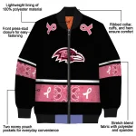 baltimore ravens pink ribbon black pink bomber jacket best selling