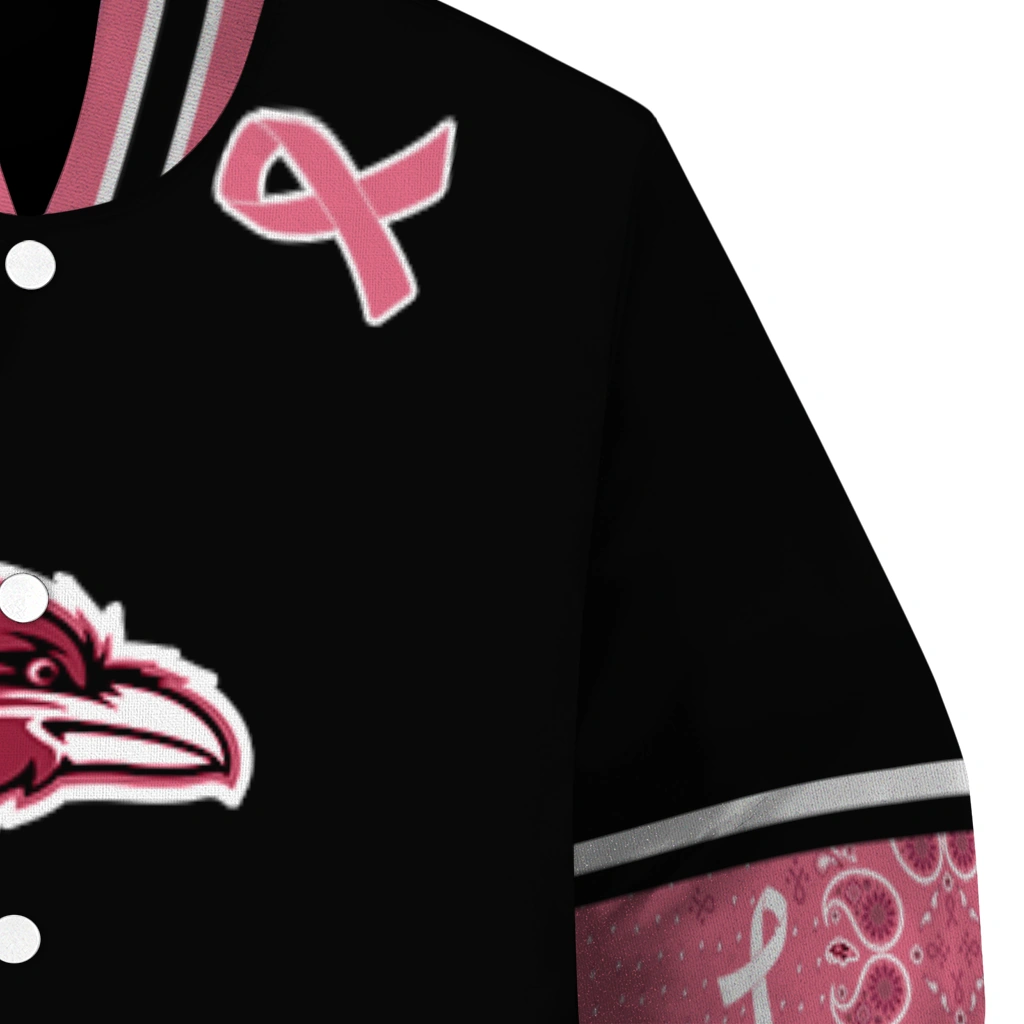 baltimore ravens pink ribbon black pink varsity jacket premium grade baltimore ravens pink ribbon black pink varsity jacket premium grade
