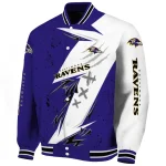 baltimore ravens ripped bolt purple white varsity jacket best selling