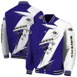 baltimore ravens ripped bolt purple white varsity jacket best selling