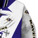 baltimore ravens ripped bolt purple white varsity jacket best selling