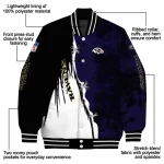baltimore ravens ripped grunge style purple black varsity jacket best selling