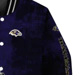 baltimore ravens ripped grunge style purple black varsity jacket best selling