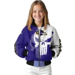 baltimore ravens skull outline purple white bomber jacket best selling