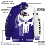 baltimore ravens skull outline purple white varsity jacket best selling