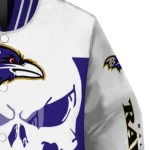 baltimore ravens skull outline purple white varsity jacket best selling