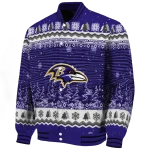 baltimore ravens snowy pines purple varsity jacket best selling