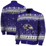 baltimore ravens snowy pines purple varsity jacket best selling