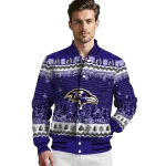 baltimore ravens snowy pines purple varsity jacket best selling