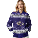 baltimore ravens snowy pines purple varsity jacket best selling