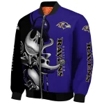 baltimore ravens spooky grin purple bomber jacket best selling