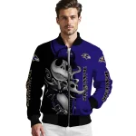 baltimore ravens spooky grin purple bomber jacket best selling
