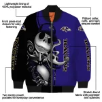 baltimore ravens spooky grin purple bomber jacket best selling