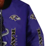 baltimore ravens spooky grin purple bomber jacket best selling