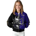 baltimore ravens spooky grin purple bomber jacket best selling