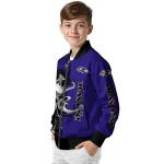 baltimore ravens spooky grin purple bomber jacket best selling