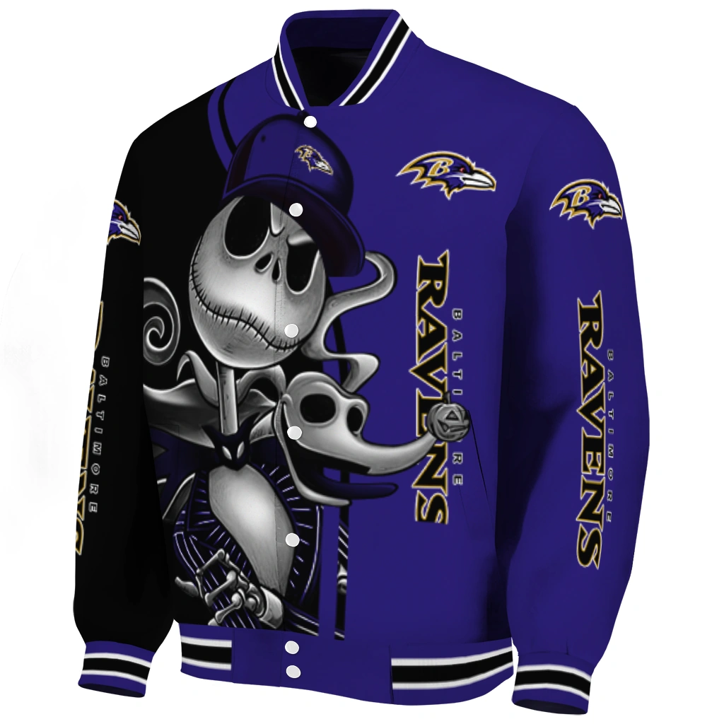 baltimore ravens spooky grin purple varsity jacket best selling baltimore ravens spooky grin purple varsity jacket best selling