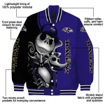 baltimore ravens spooky grin purple varsity jacket best selling