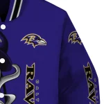 baltimore ravens spooky grin purple varsity jacket best selling