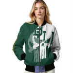 baylor bears skull outline green white bomber jacket best selling