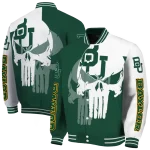 baylor bears skull outline green white varsity jacket best selling