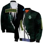 baylor bears torn texture print green black bomber jacket best selling