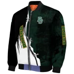 baylor bears torn texture print green black bomber jacket best selling