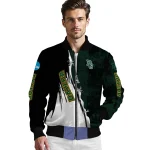 baylor bears torn texture print green black bomber jacket best selling