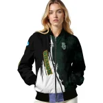 baylor bears torn texture print green black bomber jacket best selling