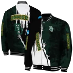 baylor bears torn texture print green black varsity jacket best selling