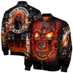 boise state broncos inferno skull orange black bomber jacket best selling