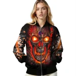 boise state broncos inferno skull orange black bomber jacket best selling