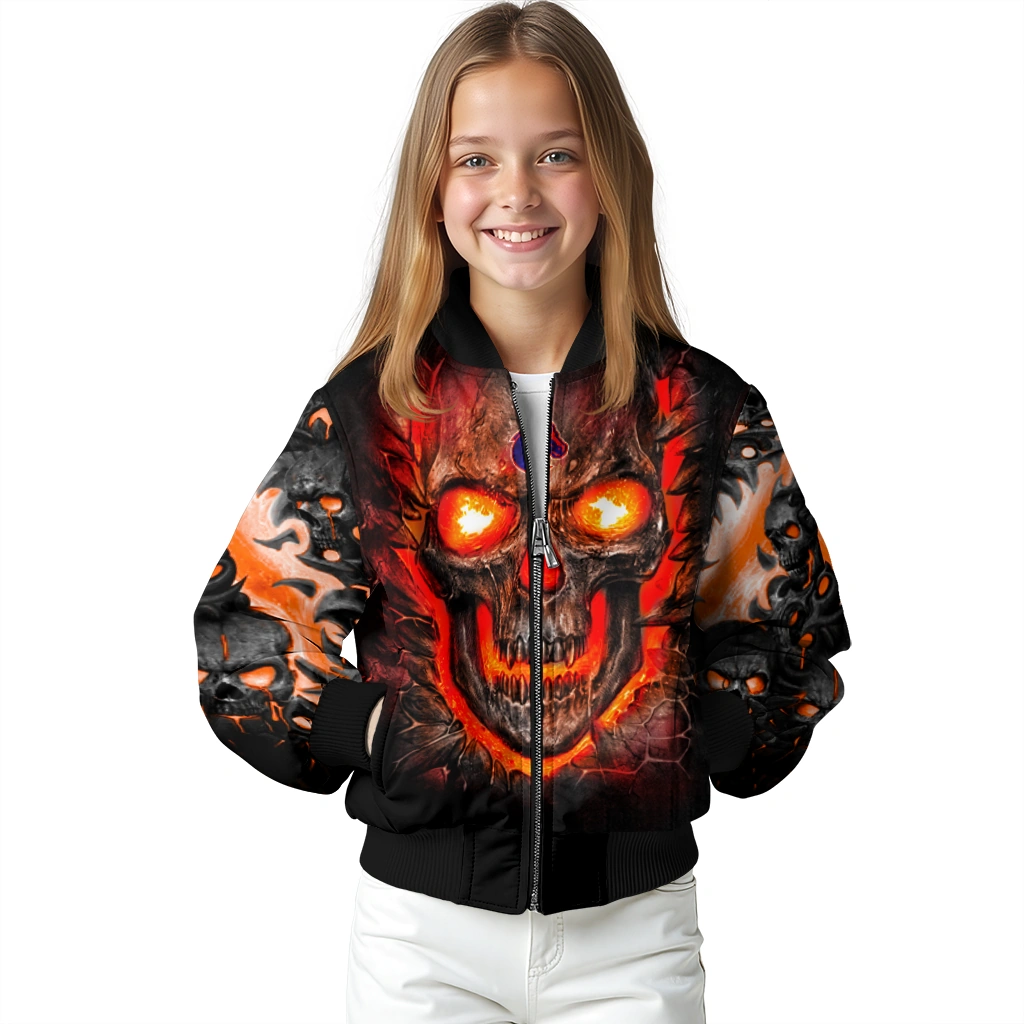 boise state broncos inferno skull orange black bomber jacket top rated boise state broncos inferno skull orange black bomber jacket top rated