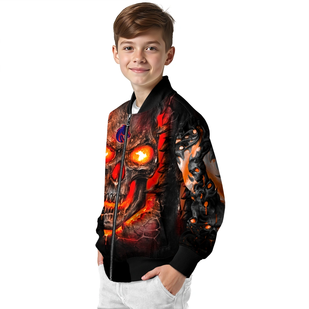 boise state broncos inferno skull orange black bomber jacket trendy boise state broncos inferno skull orange black bomber jacket trendy