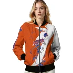 boise state broncos ripped bolt orange white bomber jacket best selling