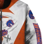 boise state broncos ripped bolt orange white bomber jacket best selling