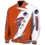 boise state broncos ripped bolt orange white varsity jacket best selling