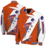 boise state broncos ripped bolt orange white varsity jacket best selling