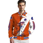 boise state broncos ripped bolt orange white varsity jacket best selling