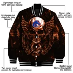 boise state broncos skull bite orange black varsity jacket best selling