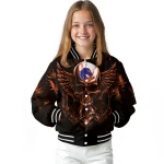boise state broncos skull bite orange black varsity jacket best selling