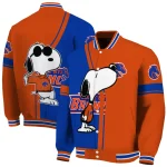 boise state broncos snoopy attitude orange varsity jacket best selling