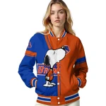 boise state broncos snoopy attitude orange varsity jacket best selling