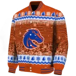 boise state broncos snowy pines orange varsity jacket best selling