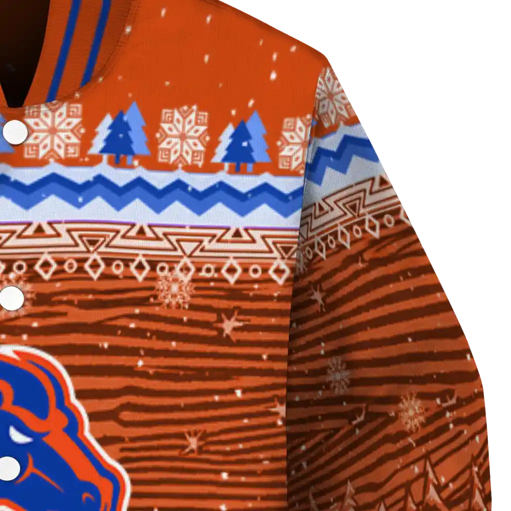 boise state broncos snowy pines orange varsity jacket premium grade boise state broncos snowy pines orange varsity jacket premium grade