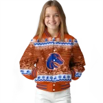 boise state broncos snowy pines orange varsity jacket best selling