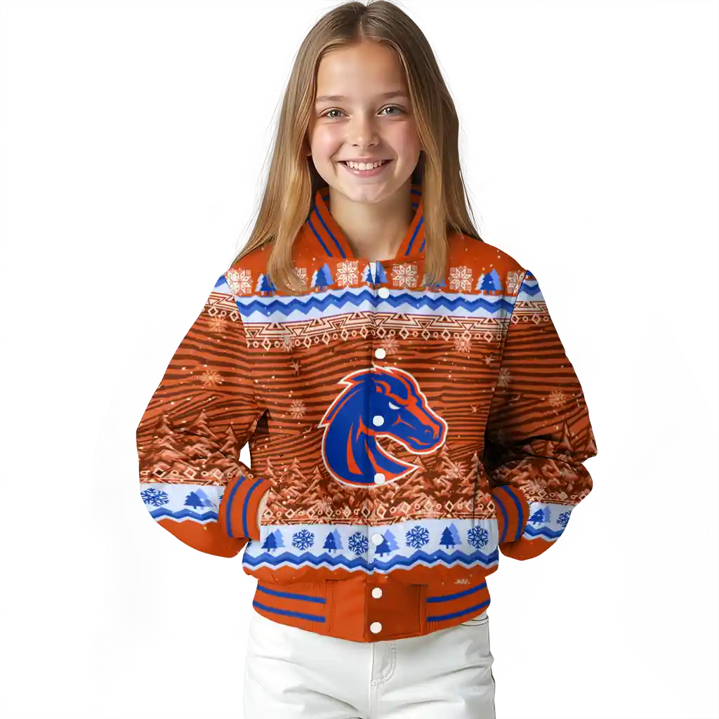 boise state broncos snowy pines orange varsity jacket top rated boise state broncos snowy pines orange varsity jacket top rated