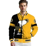 boston bruins snoopy attitude gold varsity jacket best selling