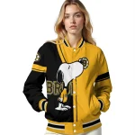 boston bruins snoopy attitude gold varsity jacket best selling